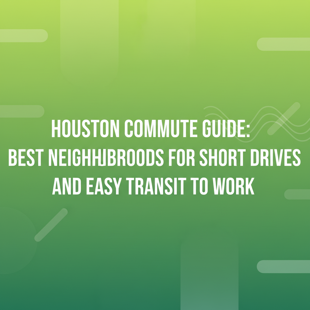 Houston Commute Guide: Best Neighborhoods for Short Drives and Easy Transit to Work