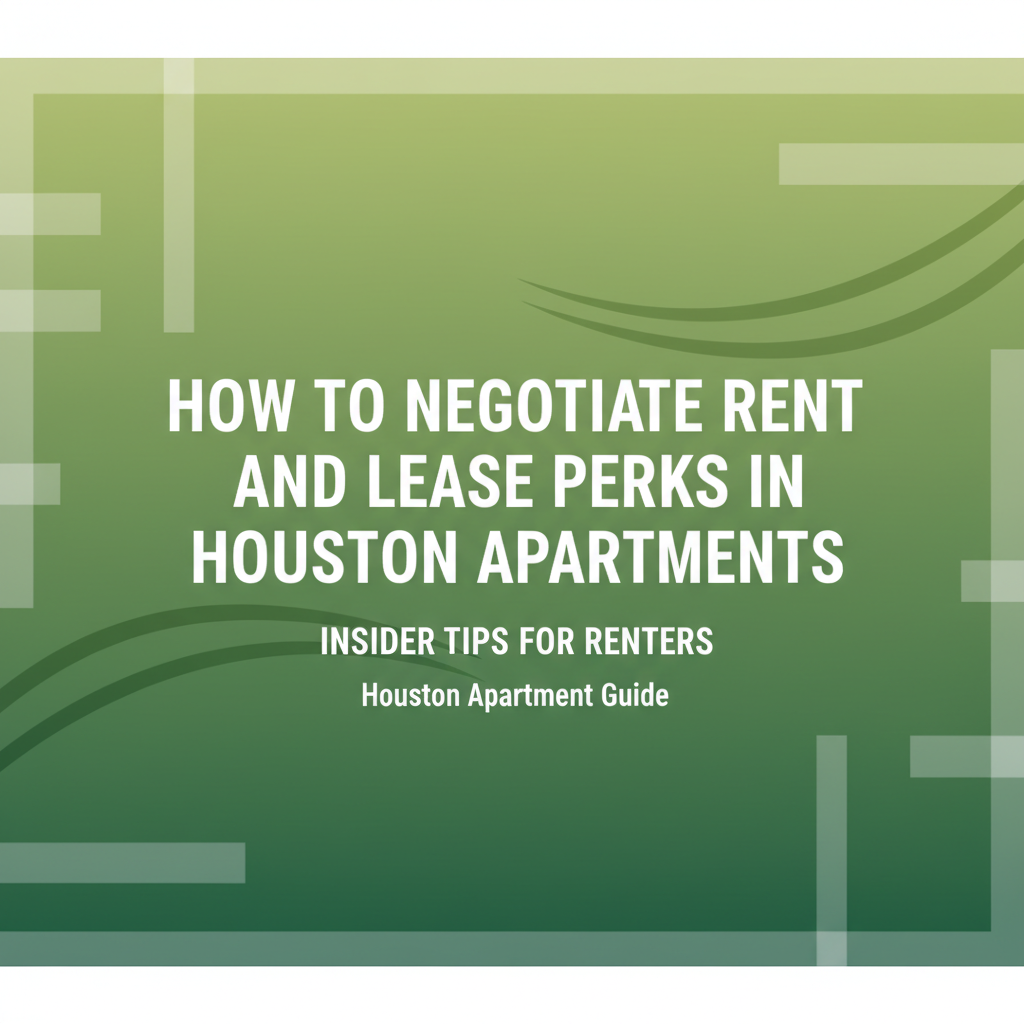 How to Negotiate Rent and Lease Perks in Houston Apartments: Insider Tips for Renters