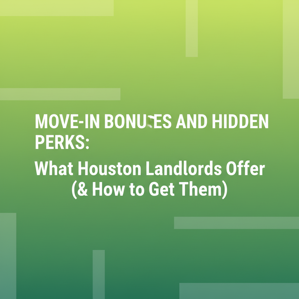 Move-In Bonuses and Hidden Perks: What Houston Landlords Offer (and How to Get Them)