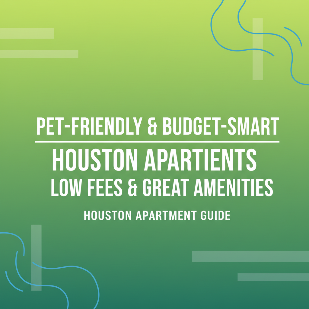 Pet-Friendly & Budget-Smart: How to Find the Best Houston Apartments with Low Fees and Great Amenities